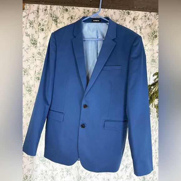 Express Extra Slim Fit Blue Stretch Suit Jacket and pants - Picture 2 of 16